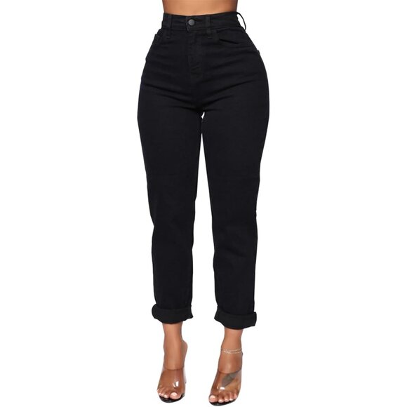 Women's High Waist Denim Jeans Stretch Boot Cut Ripped Cropped Cargo - Picture 1 of 7